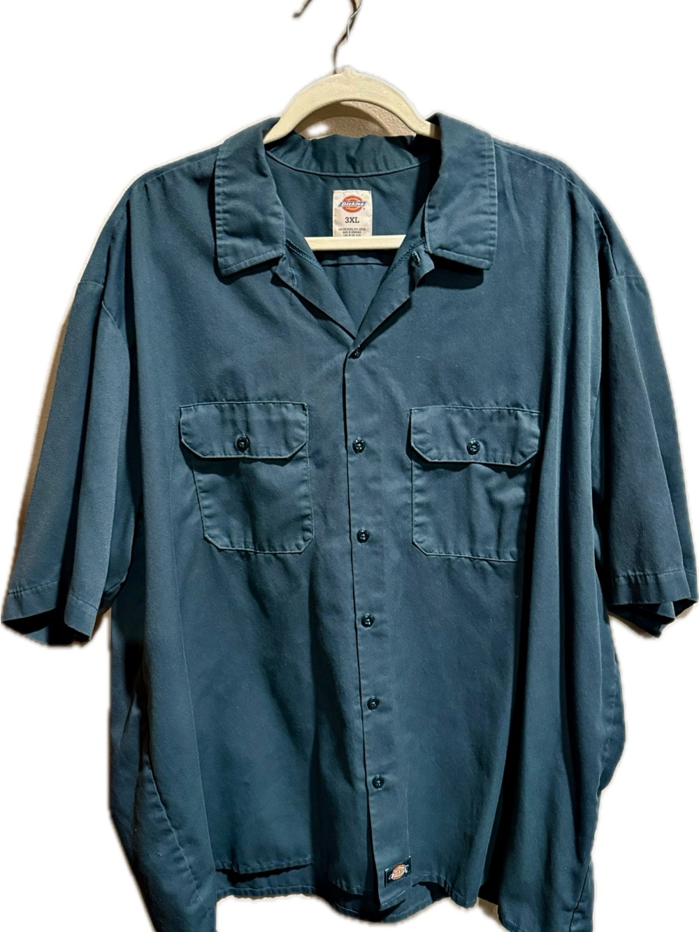 Dickies Men's Short Sleeve Button-Down Shirt in Teal